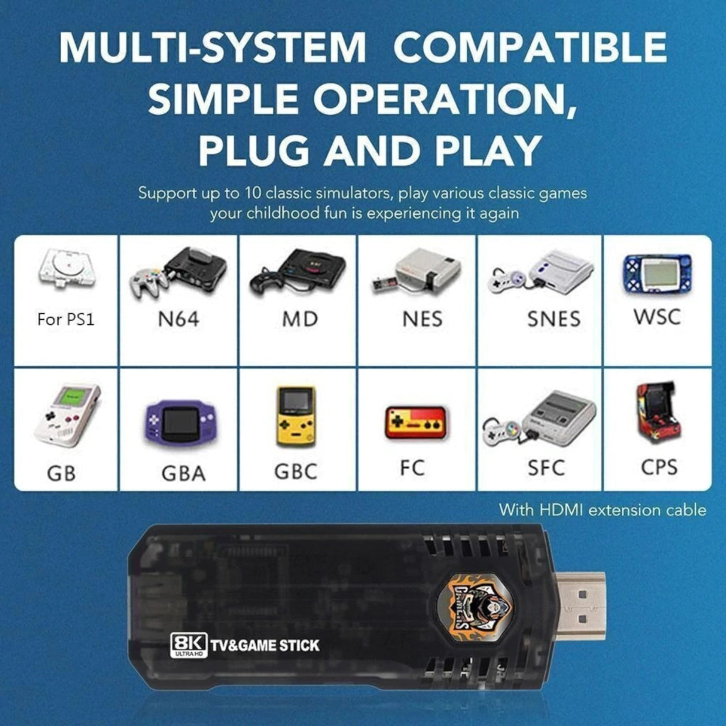 CONSOLA GAMESTICK GAMEBOX + TV BOX 8K