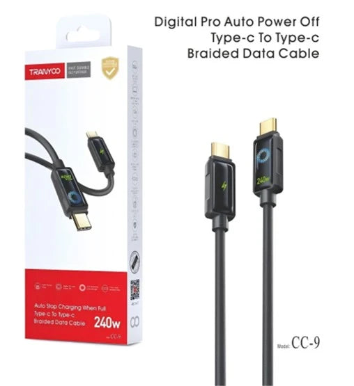 CABLE DE CELULAR TYPE-C A LIGHTNING 240W 1.2M CC-9