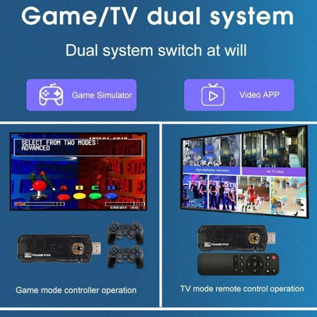 CONSOLA GAMESTICK GAMEBOX + TV BOX 8K