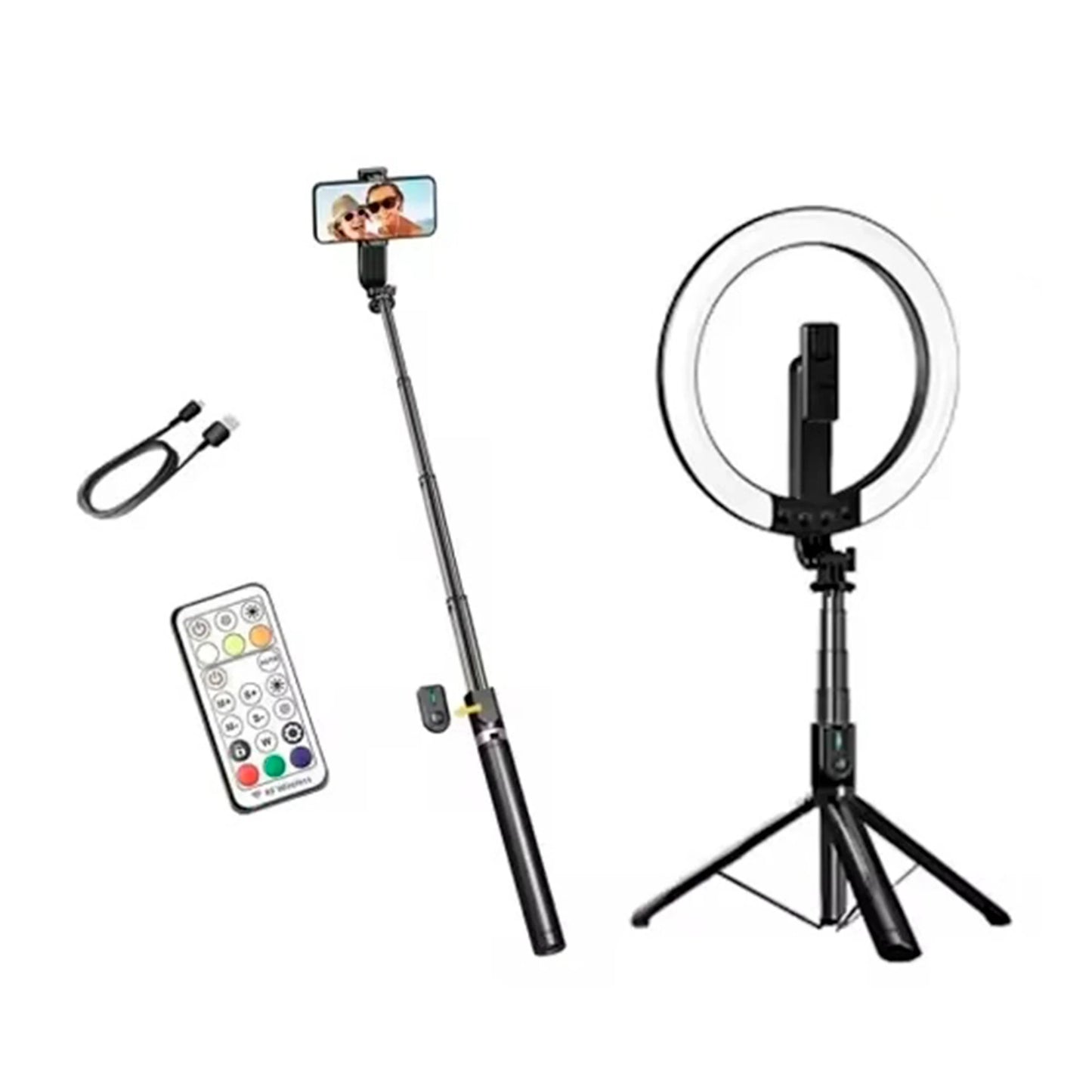 TRIPODE + ARO LED RGB RECARGABLE d WEP P100 RGB